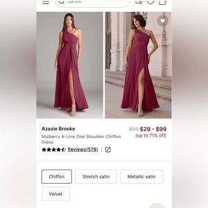 Azazie Brooke Mulberry A-Line Maxi Dress